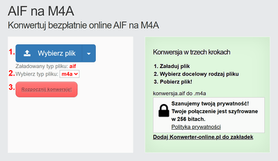Jak przekonwertować pliki AIF online na M4A