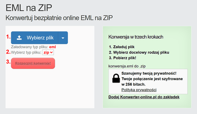 Jak przekonwertować pliki EML online na ZIP