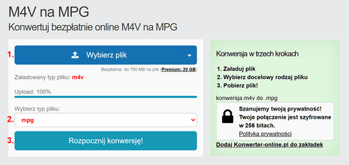 Jak przekonwertować pliki M4V online na MPG