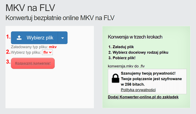 Jak przekonwertować pliki MKV online na FLV