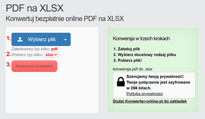 Jak przekonwertować pliki PDF online na XLSX