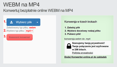 Jak przekonwertować pliki WEBM online na MP4