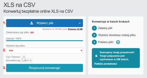 Jak przekonwertować pliki XLS online na CSV