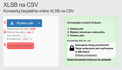 Jak przekonwertować pliki XLSB online na CSV