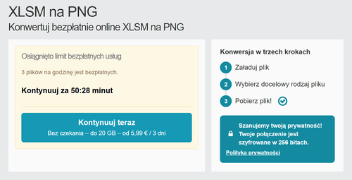 Jak przekonwertować pliki XLSM online na PNG